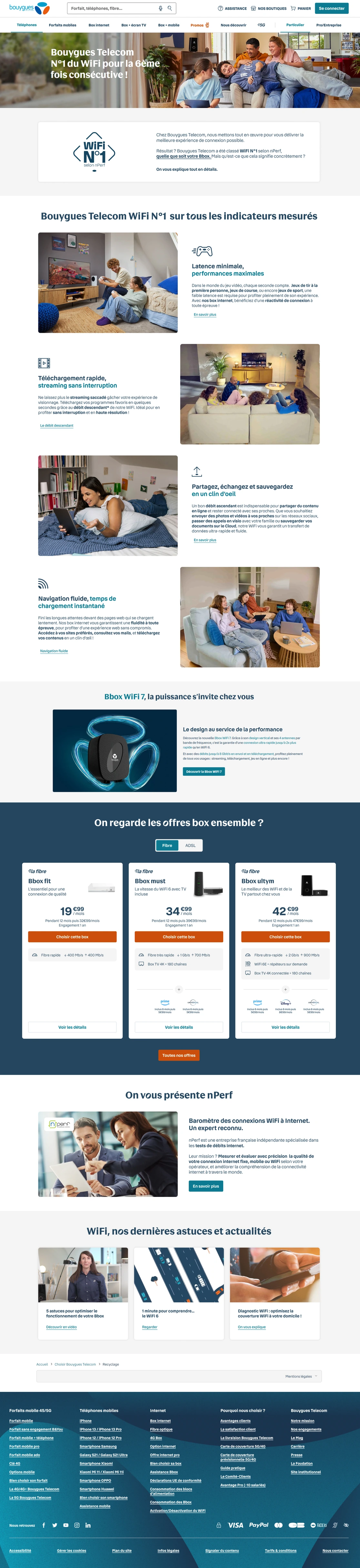 Landing page Bouygues Telecom consacrée au WiFi N°1